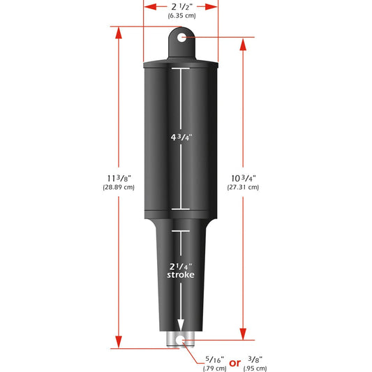 Lenco 101XD Extreme Duty Actuator - 12V - 2 1/ 4 Stroke - 3/ 8 Hardware - Boat Outfitting | Trim Tab Accessories - Lenco Marine