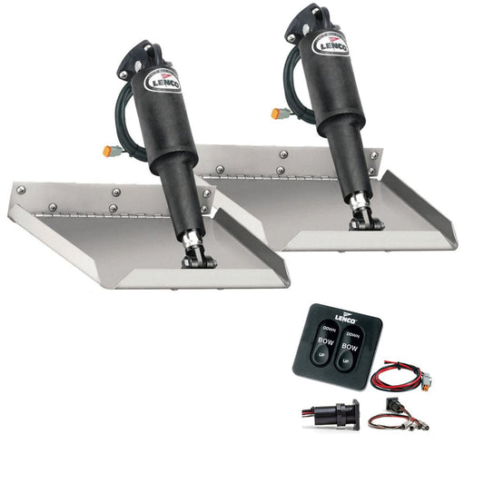 Lenco 12 x 12 Edgemount Trim Tab Kit w/ Standard Tactile Switch Kit 12V - Boat Outfitting | Trim Tabs - Lenco Marine