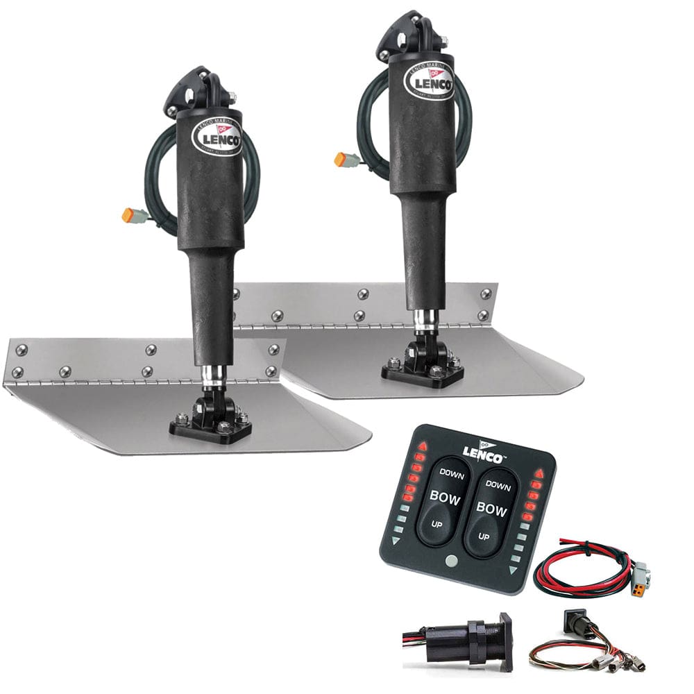 Lenco 9 x 24 Standard Trim Tab Kit w/ LED Indicator Switch Kit 12V - Boat Outfitting | Trim Tabs - Lenco Marine