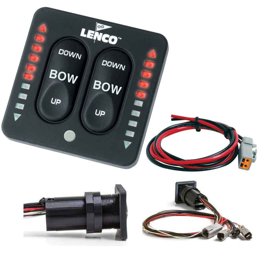 Lenco LED Indicator Integrated Tactile Switch Kit w/ Pigtail f/ Single Actuator Systems - Boat Outfitting | Trim Tab Accessories - Lenco