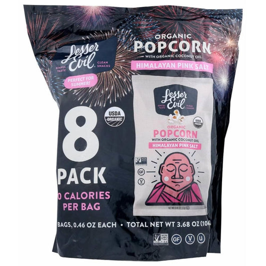 LESSER EVIL Lesser Evil Popcorn Himlyn Snck Pck, 8 Ea