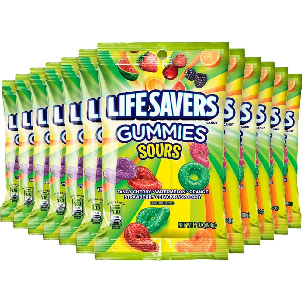 Life Savers Gummies Sours Candy Bag - 7 Oz - 12 Ct - Gummy Candy - Life Savers