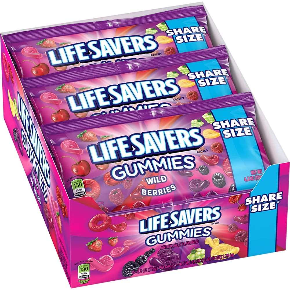 Life Savers Gummies Wild Berries Share Size - 4.2oz/ea -15ct - Gummy Candy - Life Savers