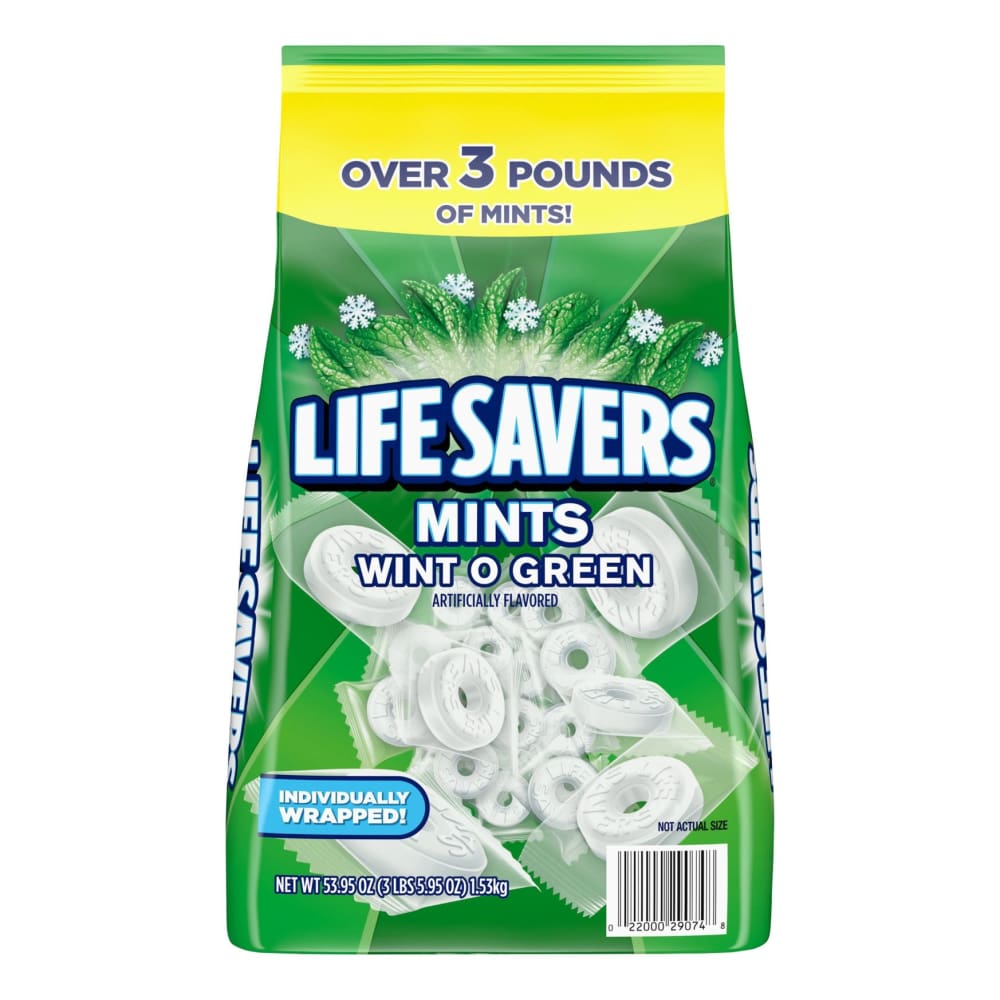 Life Savers Wint O Green Breath Mints Bulk Hard Candy 53.95 oz. - Life Savers