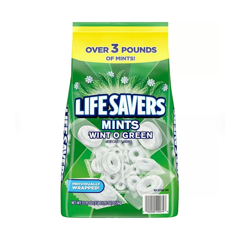 Life Savers Wint-O-Green Breath Mints Bulk Hard Candy Party Size (53.95 oz.) - Mint Candy - Life Savers