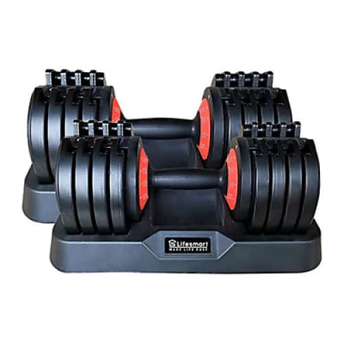 LifeSmart 55-Lb. Adjustable Dumbbells 2 ct. - Home/Sports & Fitness/Exercise & Fitness/Strength Training/Benches & Free Weights/ - LifeSmart