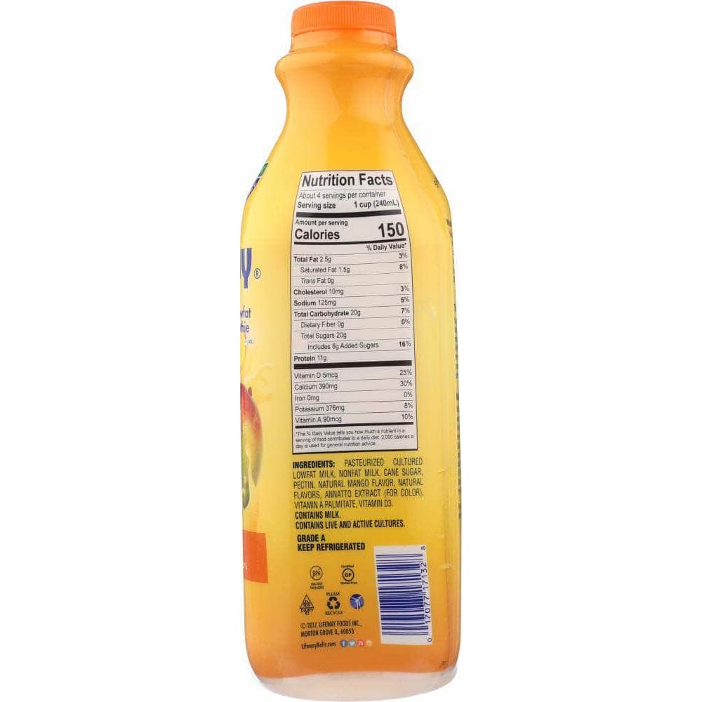Lifeway Lifeway Kefir Cultured Lowfat Milk Smoothie Mango, 32 oz