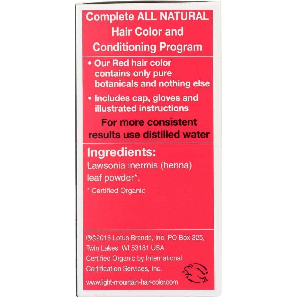 Light Mountain Light Mountain Organic Natural Hair Color & Conditioner Red, 4 Oz