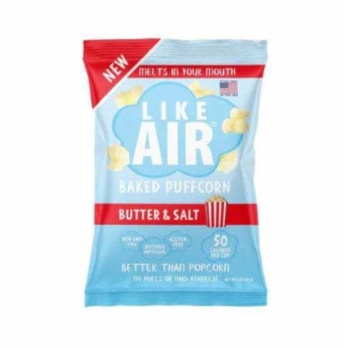 LIKE AIR Grocery > Snacks > Chips > Puffed Snacks LIKE AIR: Butter Salt Baked Puffcorn, 4 oz