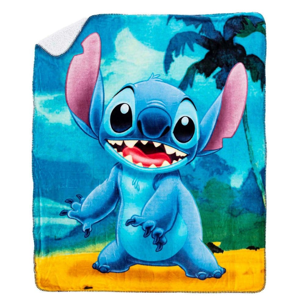 Lilo & Stitch Palm Smiles Cloud Sherpa Throw Blanket 50 x 60 - Shop All Disney - Lilo