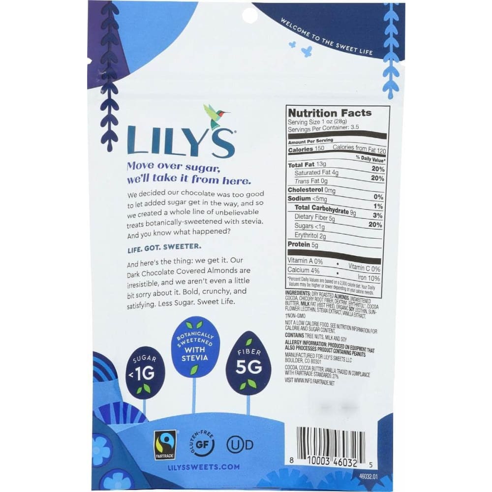 LILYS SWEETS Lilys Sweets Dark Chocolate Covered Almonds, 3.5 Oz