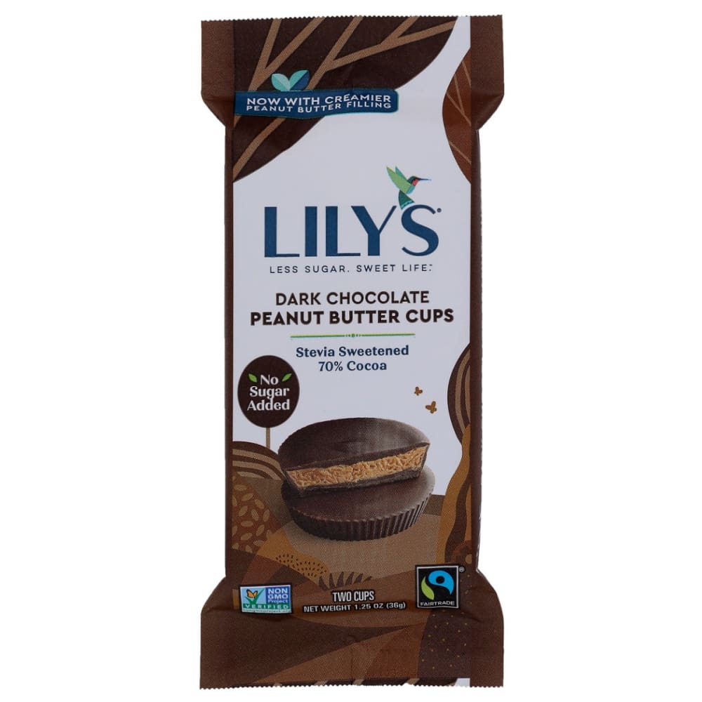 LILYS SWEETS: Dark Chocolate Style Peanut Butter Cups 1.25 oz (Pack of 6) - LILYS SWEETS