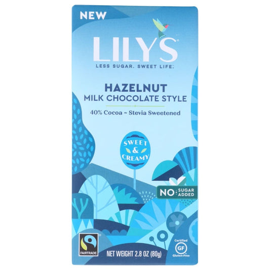LILYS SWEETS: Hazelnut Milk Chocolate Style Bar 2.8 oz (Pack of 5) - MONTHLY SPECIALS - LILYS SWEETS