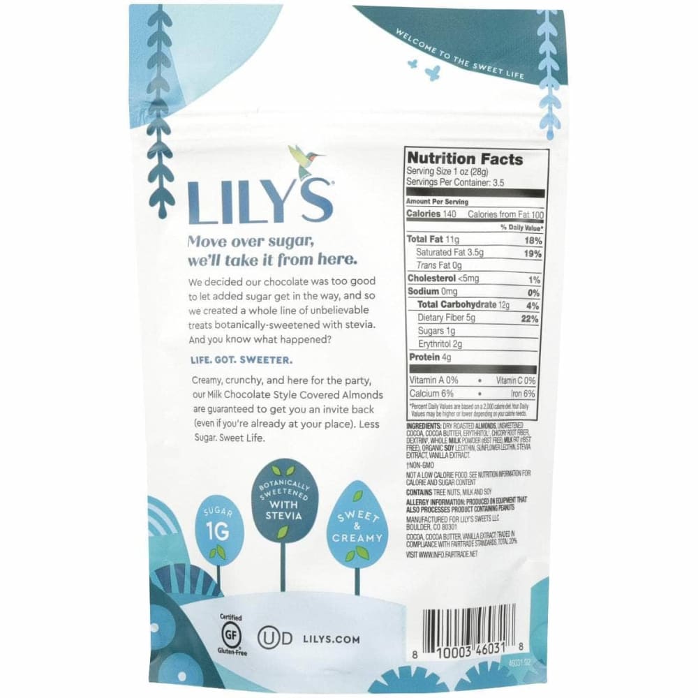 LILYS SWEETS Lilys Sweets Milk Chocolate Style Covered Almonds, 3.5 Oz