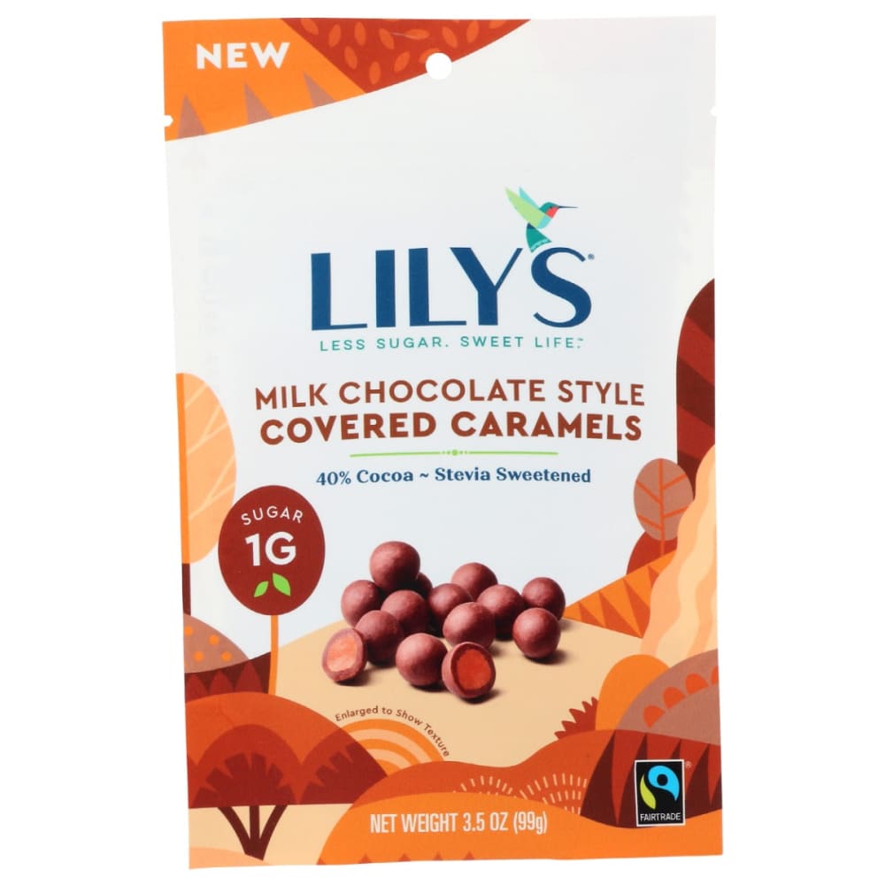 LILYS SWEETS: Milk Chocolate Style Covered Caramels 3.5 oz (Pack of 4) - LILYS SWEETS