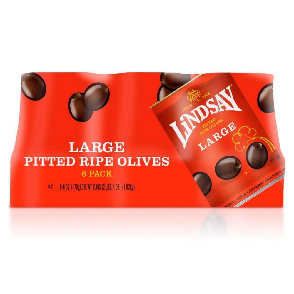 Lindsay® Large Pitted Olives (6 oz. 6 pk.) - Condiments Oils & Sauces - Lindsay® Large
