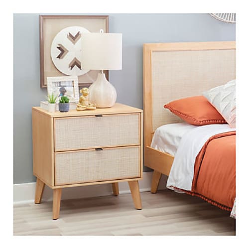 Linon Claudette Cane Nightstand - Home/Furniture/Bedroom Furniture/Nightstands/ - Linon