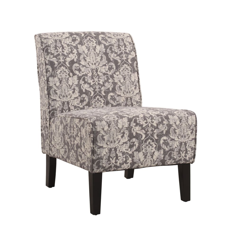 Linon Coco Fabric Accent Chair - Gray Damask - Linon
