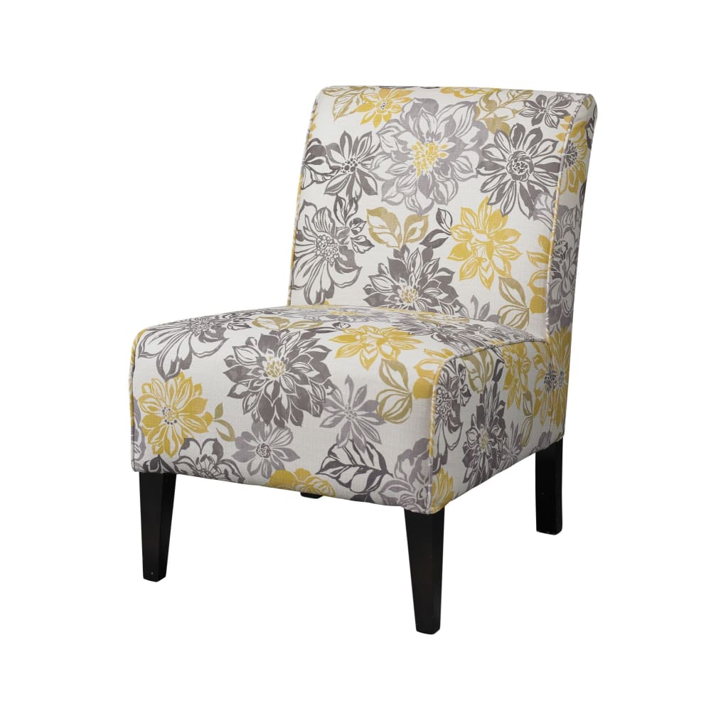 Linon Lily Bridey Fabric Armless Chair - Floral/Black - Linon