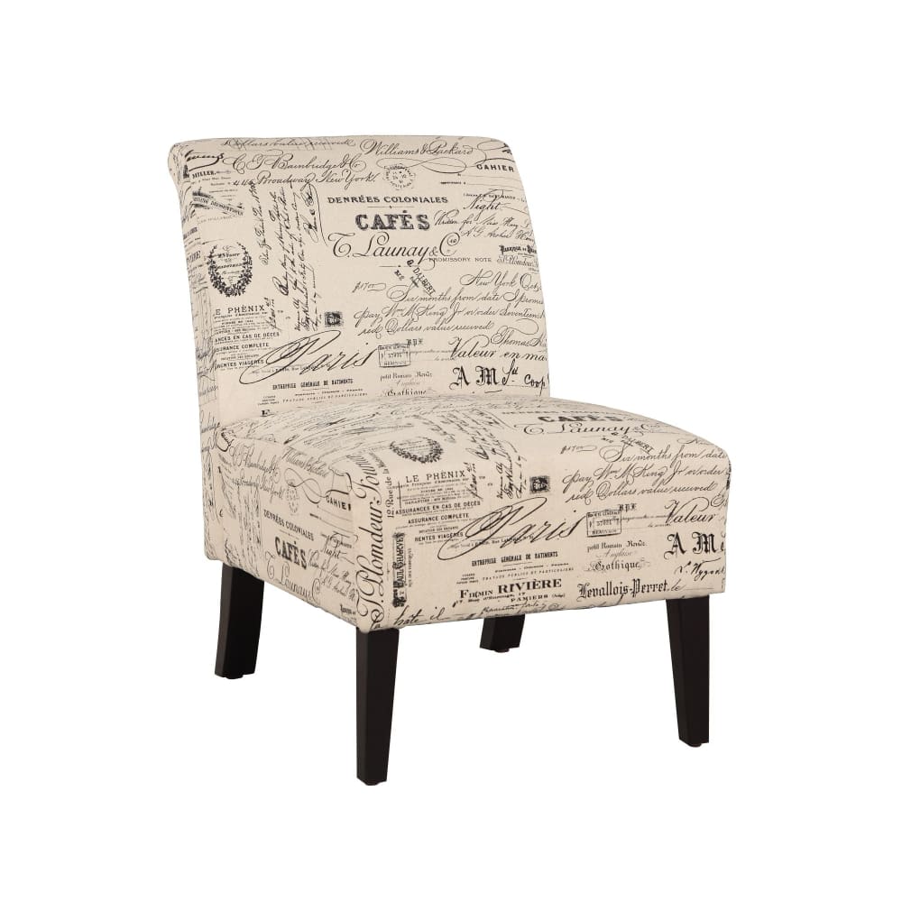 Linon Lily Linen Chair - Script - Linon