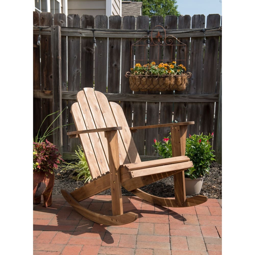 Linon Linon Teak Adirondack Rocker - Brown - Home/Patio & Outdoor Living/Patio Furniture/Patio Seating & Tables/ - Linon