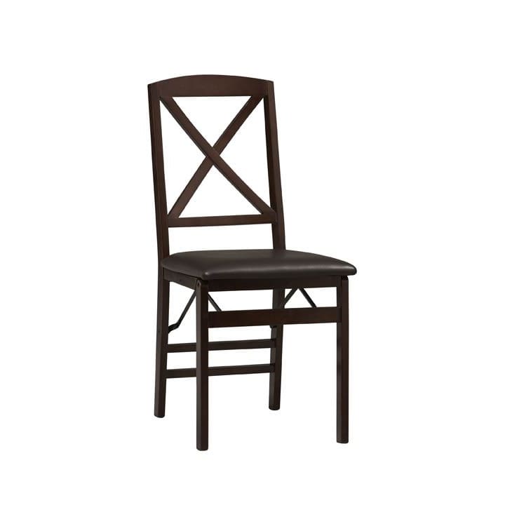 Linon Triena 18 X-Back Folding Chairs 2 pk. - Espresso - Linon