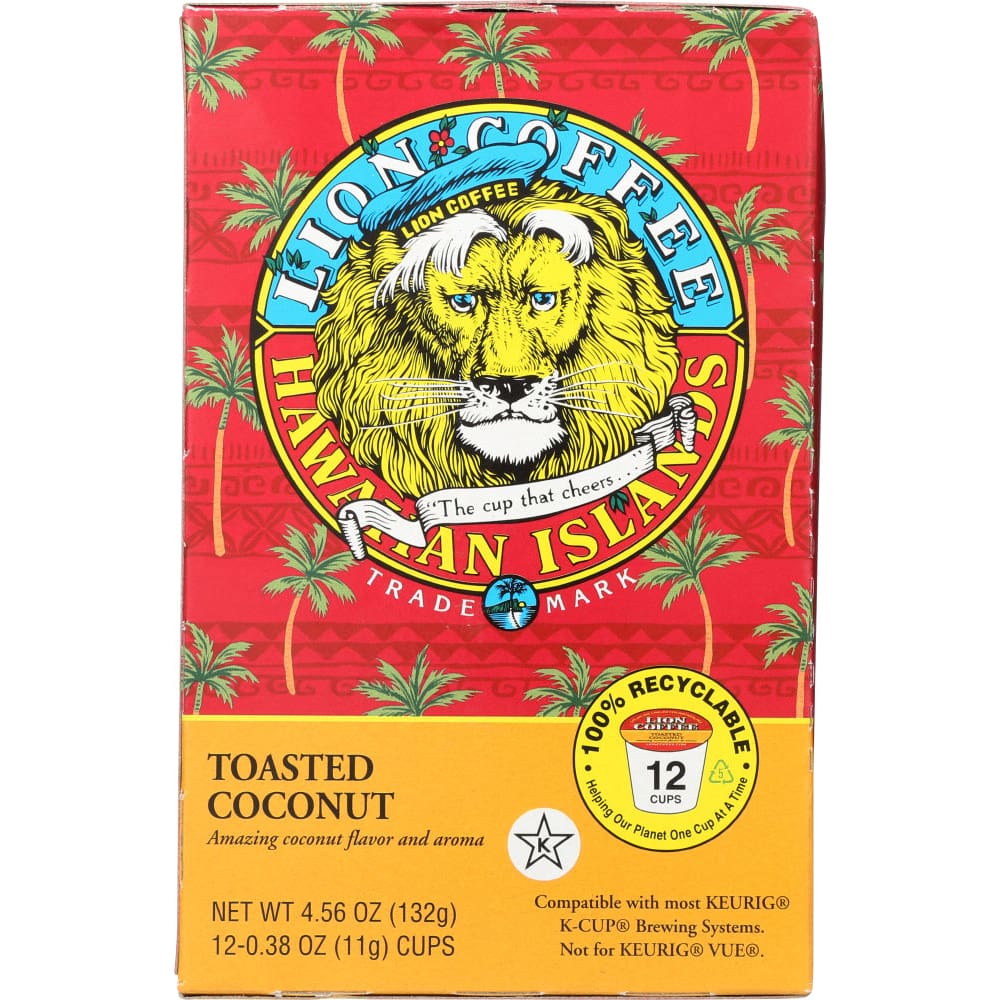LION COFFEE: Coffee Single Serve Toasted Coconut 12 pack (Pack of 2) - Grocery > Natural Snacks > Snacks - LION COFFEE