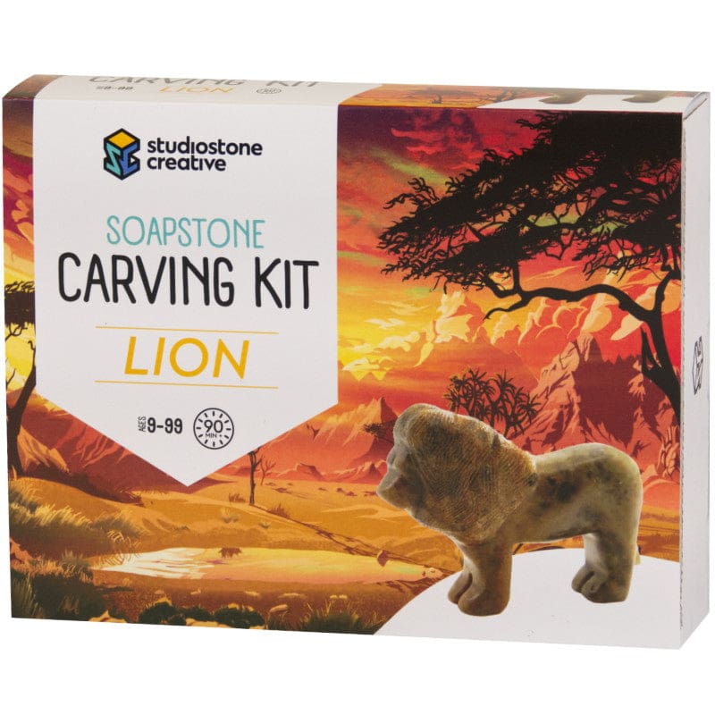 Lion Soapstone Carving Kit - Art & Craft Kits - Studiostone Creative Inc
