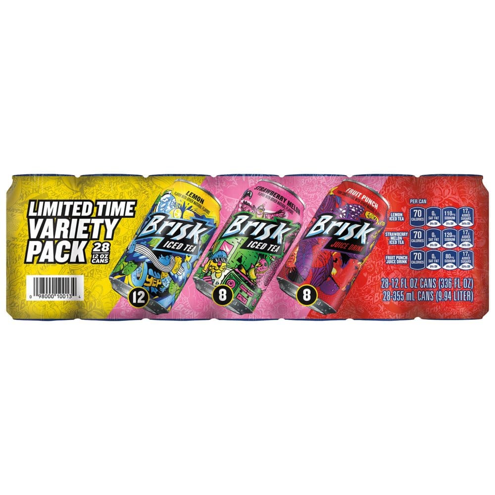 Lipton Brisk Iced Tea and Juice Variety Pack (12 fl. oz. 28 pk.) - Limited Time Beverages - ShelHealth