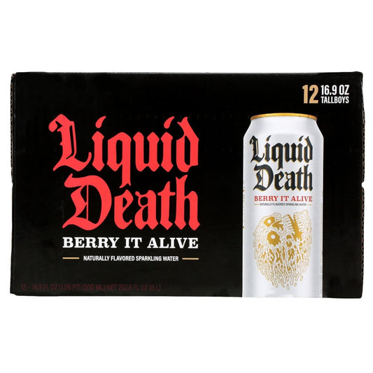 LIQUID DEATH: Berry It Alive Sparkling Water 12pk 202.8 fo - Grocery > Beverages > Sparkling Water - LIQUID DEATH