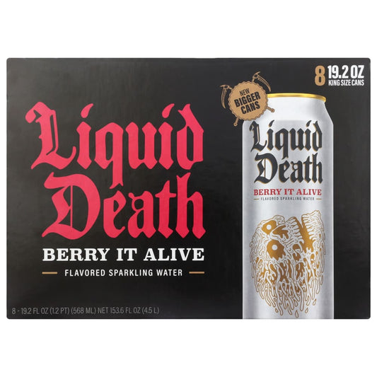 LIQUID DEATH: Berry It Alive Sparkling Water 8Pack 153.6 fo - Grocery > Beverages > Water > Sparkling Water - LIQUID DEATH