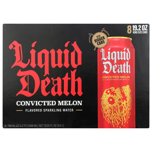 LIQUID DEATH: Convicted Melon Sparkling Water 8Pack 153.6 fo - Grocery > Beverages > Water > Sparkling Water - LIQUID DEATH