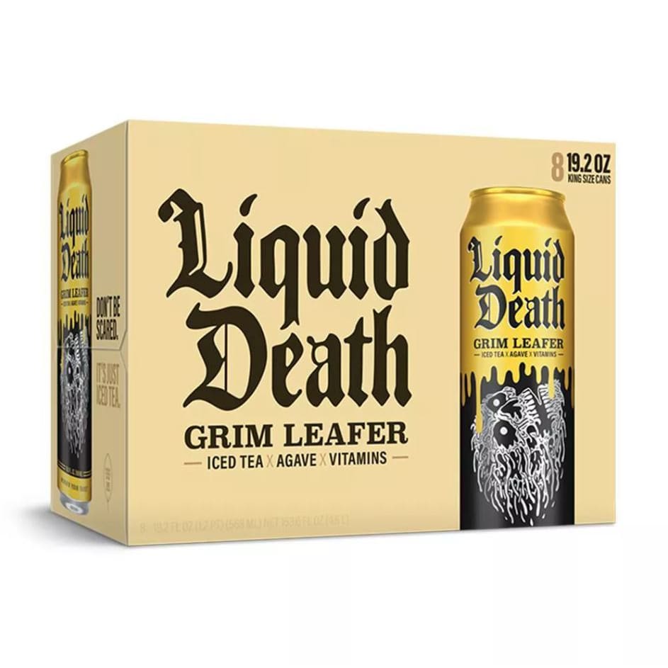 LIQUID DEATH: Grim Leafer Iced Tea 8pk 153.6 fo - Grocery > Beverages > Coffee Tea & Hot Cocoa - LIQUID DEATH