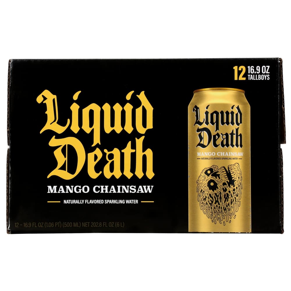 LIQUID DEATH: Mango Chainsaw Sparkling Water 12pk 202.8 fo - Grocery > Beverages > Sparkling Water - LIQUID DEATH
