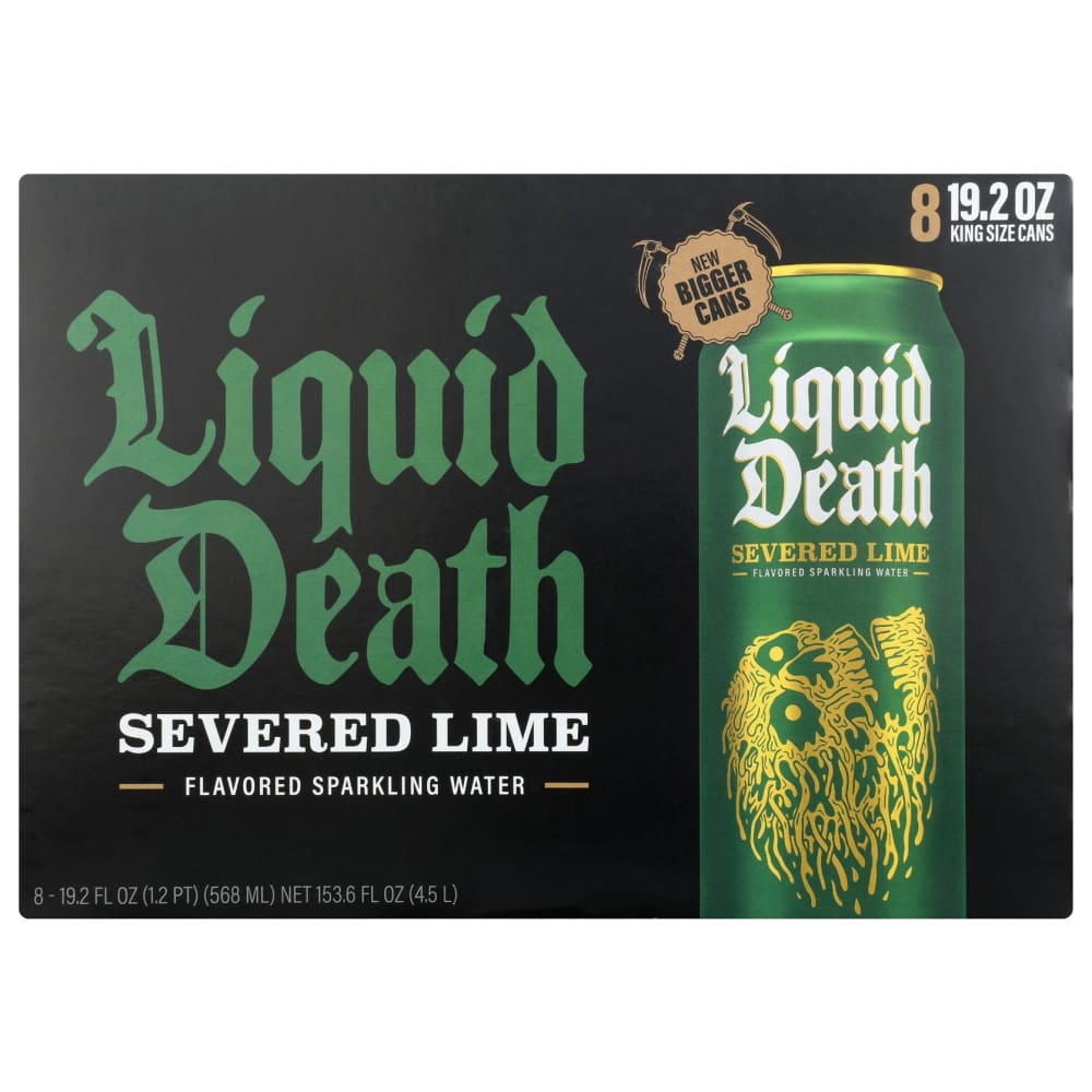 LIQUID DEATH: Severed Lime Sparkling Water 8Pack 153.6 fo - Grocery > Beverages > Water > Sparkling Water - LIQUID DEATH