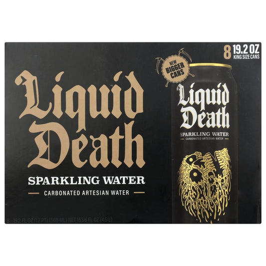 LIQUID DEATH: Sparkling Water Carbonated Artesian Water 8Pack 153.6 fo - Grocery > Beverages > Water > Sparkling Water - LIQUID DEATH