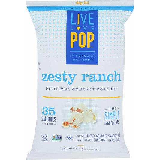 Live Love Pop Live Love Pop Popcorn Ready To Eat Zesty Ranch, 4.4 oz