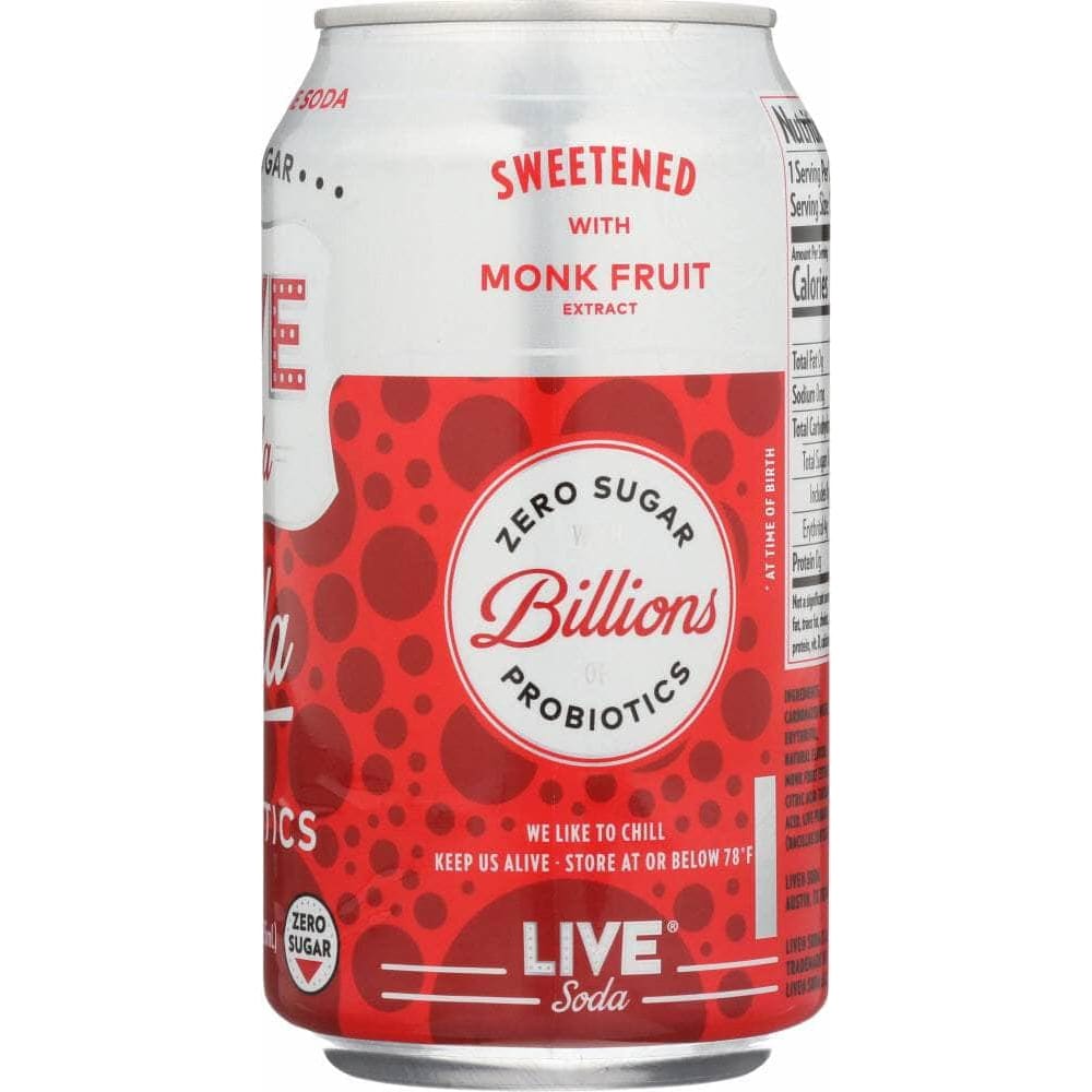 Live Soda Live Soda Zero Calorie Soda Cola with Probiotics 6-12oz, 72 oz
