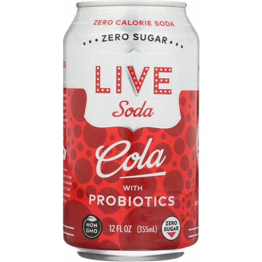 Live Soda Live Soda Zero Calorie Soda Cola with Probiotics 6-12oz, 72 oz