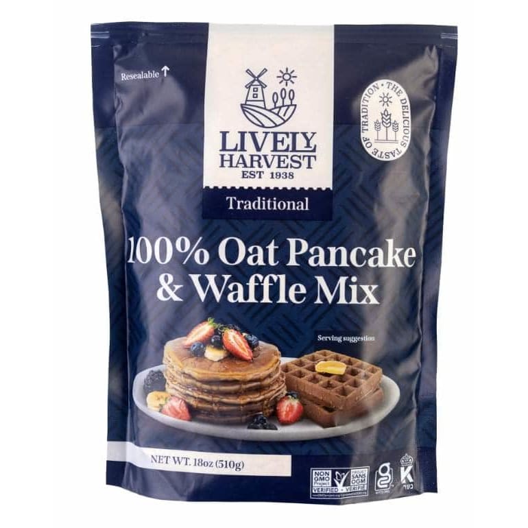 LIVELY HARVEST Grocery > Breakfast > Breakfast Foods LIVELY HARVEST: Mix Oat Pancake Waffle Traditional, 17.99 oz