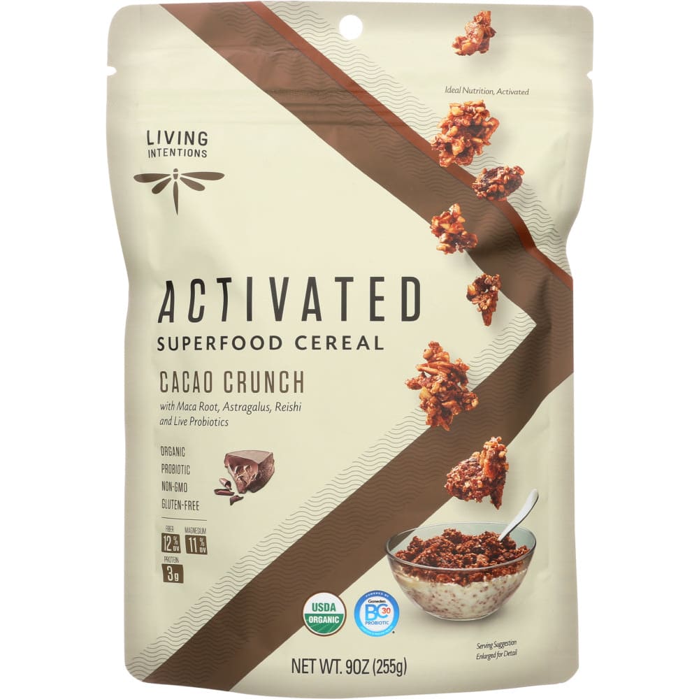 LIVING INTENTIONS: Superfood Cereal Cacao Crunch 9 oz (Pack of 4) - Grocery > Breakfast > Breakfast Foods - LIVING INTENTIONS