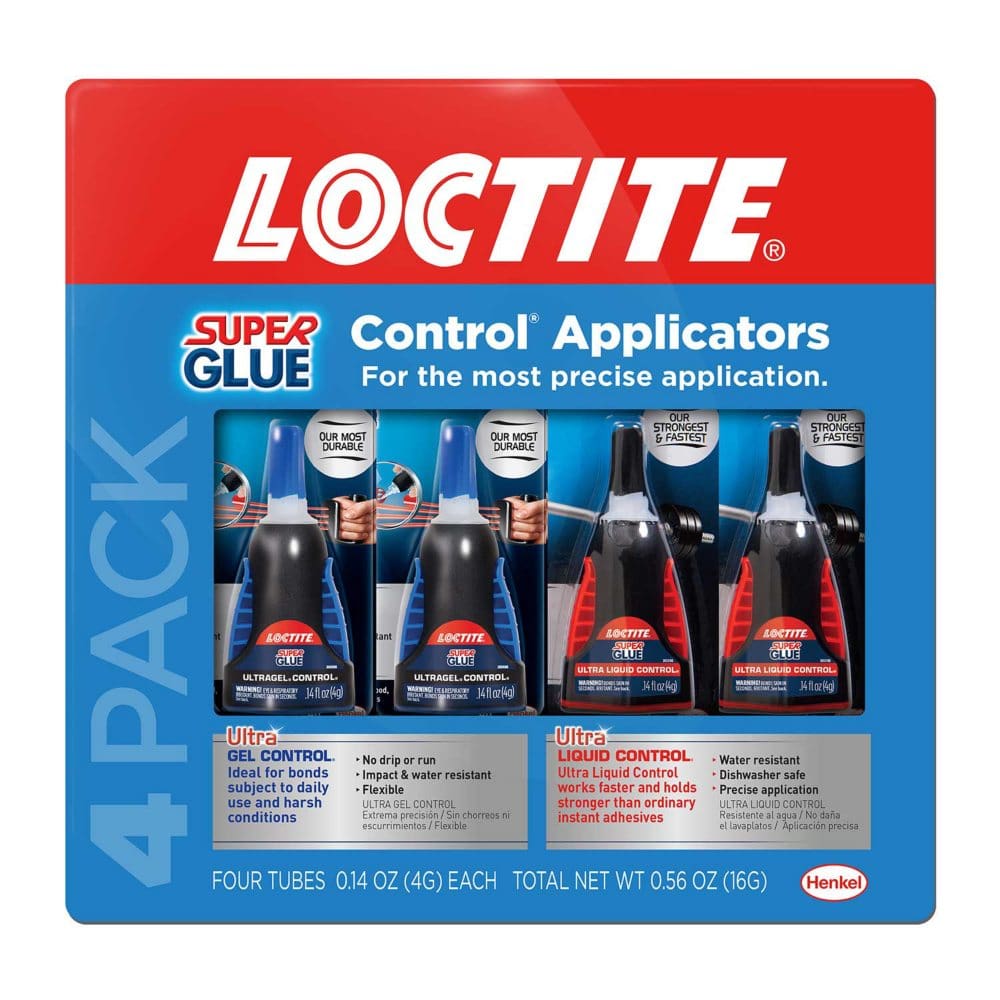 Loctite 2 UltraGel and 2 Ultra Liquid Super Glue 4 pack ShelHealth