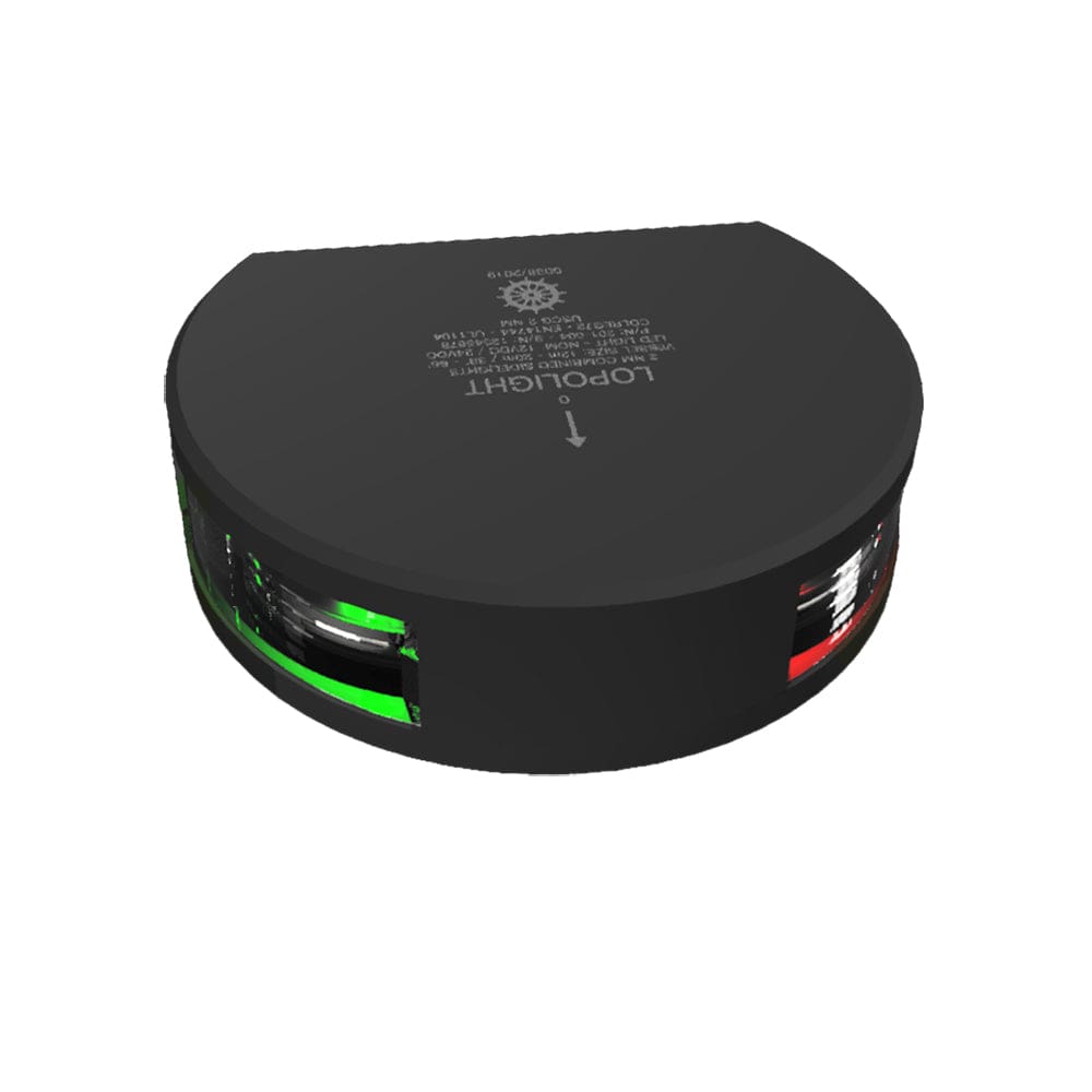 Lopolght Series 201-004 - Starboard & Port Sidelight - 2NM - Vertical Mount - Green/ Red - Black Housing - Lighting | Navigation Lights -