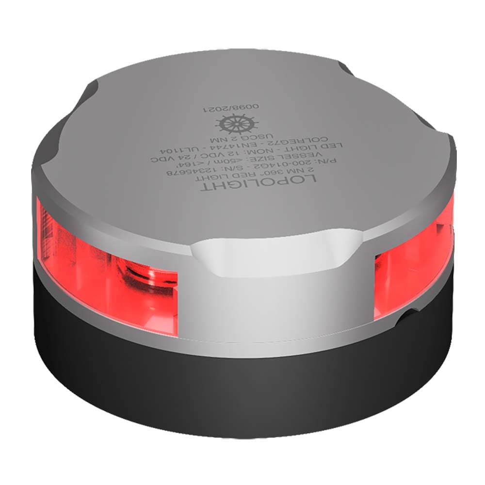 Lopolight Series 200-014 - Navigation Light - 2NM - Horizontal Mount - Red - Silver Housing - Lighting | Navigation Lights - Lopolight