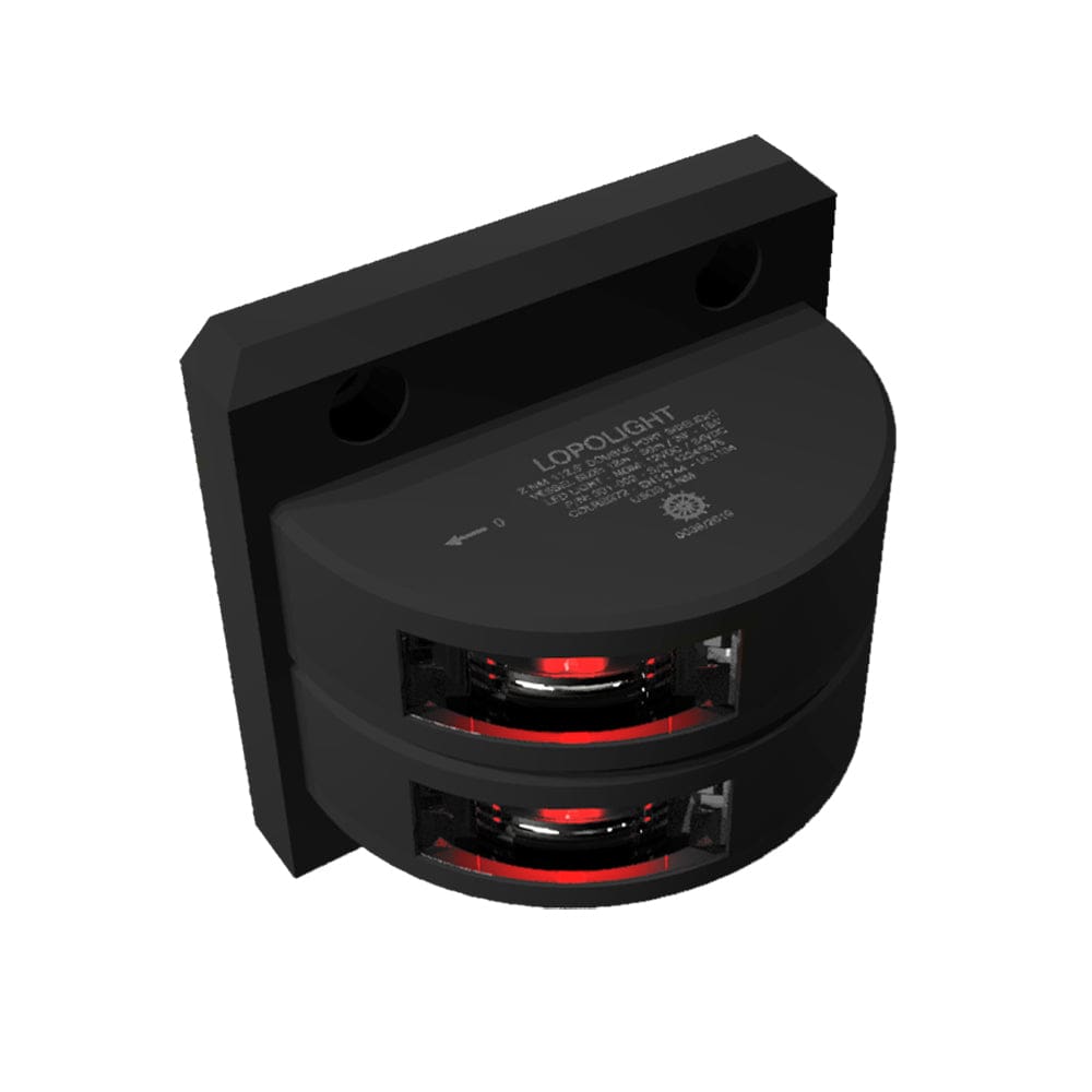 Lopolight Series 301-002 - Double Stacked Port Sidelight - 2NM - Vertical Mount - Red - Black Housing - Lighting | Navigation Lights -