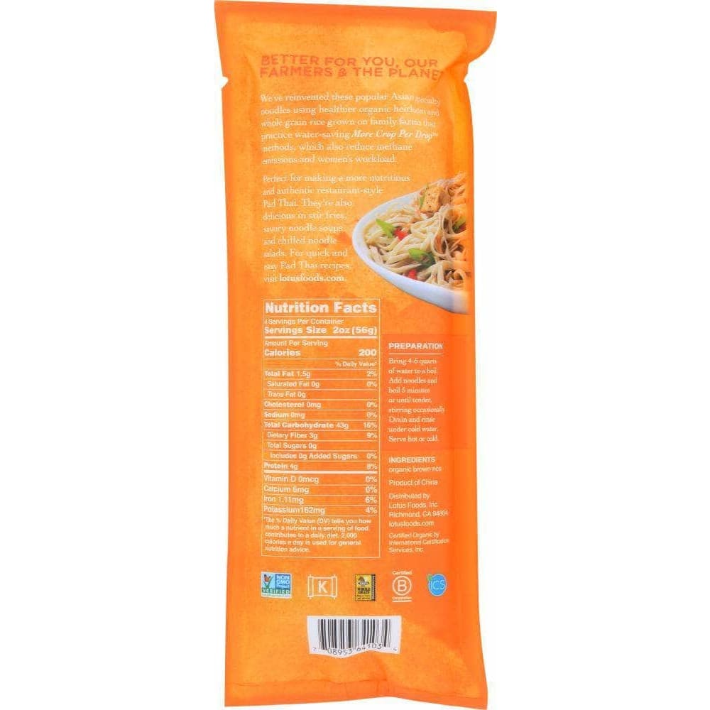 Lotus Foods Lotus Foods Pad Thai Rice Noodles Organic Brown Rice, 8 oz