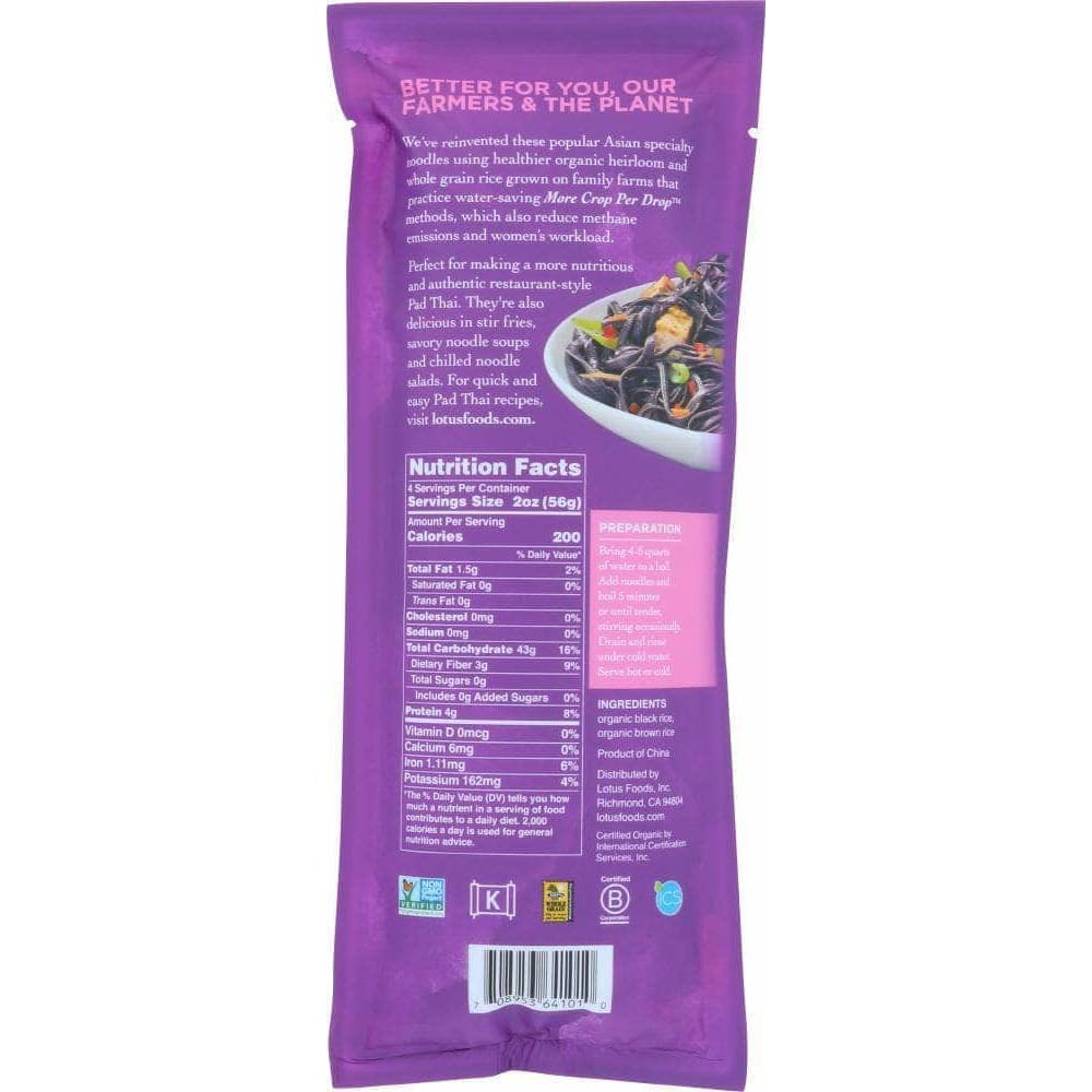 Lotus Foods Lotus Foods Pad Thai Rice Noodles Organic Forbidden, 8 oz