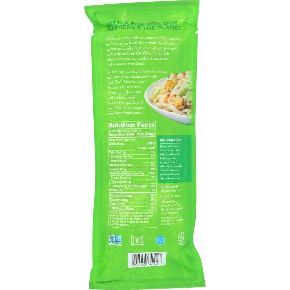 Lotus Foods Lotus Foods Pad Thai Rice Noodles Organic Traditional, 8 oz
