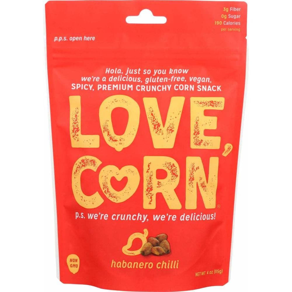 LOVE CORN Grocery > Snacks LOVE CORN: Habanero Chili Crunchy Corn, 4 oz