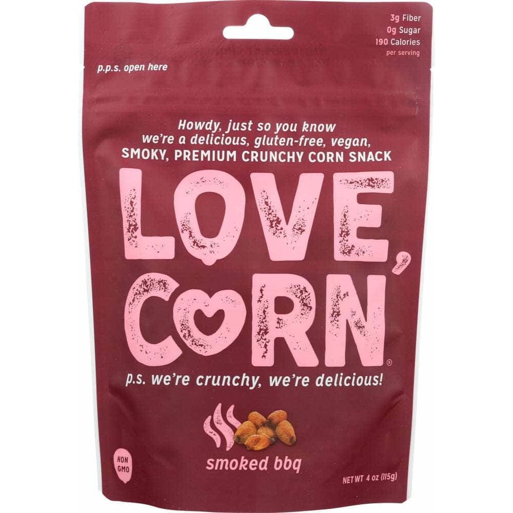 LOVE CORN Grocery > Snacks LOVE CORN: Smoked Bbq Crunchy Corn, 4 oz